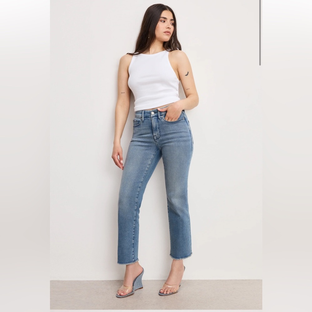 NWOT Good American Good Petite Straight Jeans Size 15